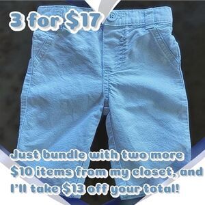 Cherokee 0-3M sky blue cotton baby summer pants